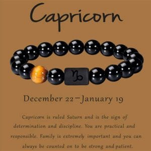 Twelve Constellation Elastic Bracelet Men's Natural Yellow Tiger Eye Stone Bead Bracelet WISH