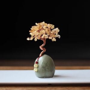 Natural citrine wealth tree, wealth tree decoration, home office desktop decoration, tea table, fresh retro small gift
