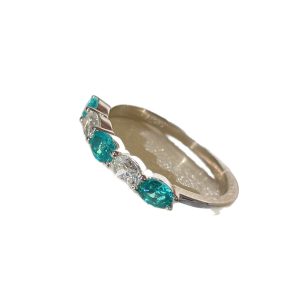 S925 Silver GRC Nurturing Paraiba Minimalist Ring for Daily Use, Simple and Light Luxury Nurturing Paraiba Ring